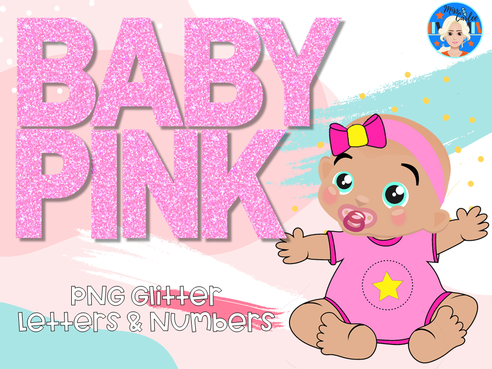 Baby Pink Font Lettering Clip Art PNG