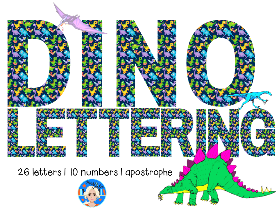 Dinosaur Letters and Numbers PNG