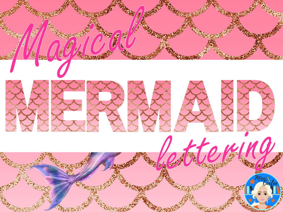Mermaid Letters and Numbers PNG
