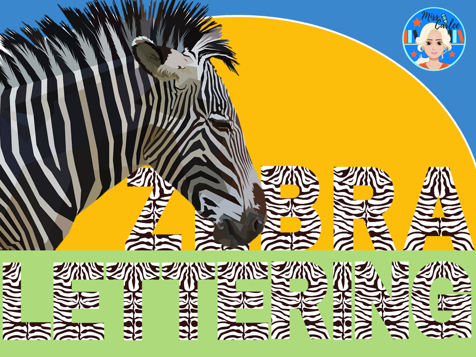 Zebra Safari Letters and Numbers PNG